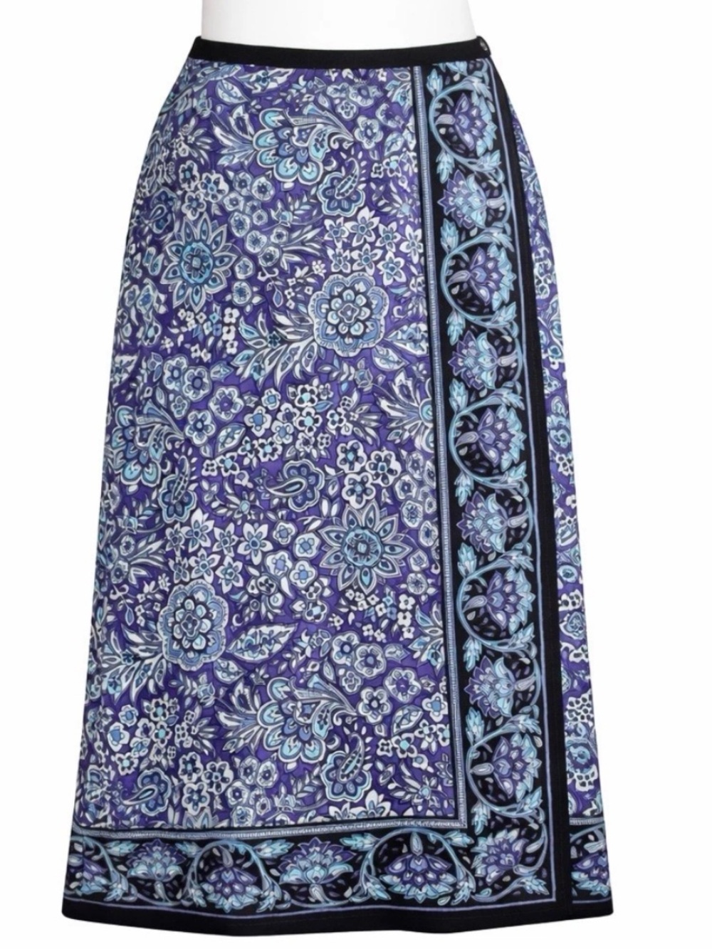 Sag Harbor Paisley Maxi Skirt with Blue and White Accents